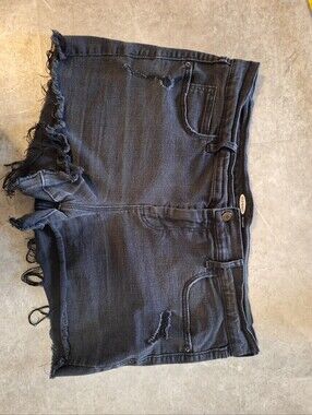 Old Navy Dark Blue Distressed Denim Jean Shorts